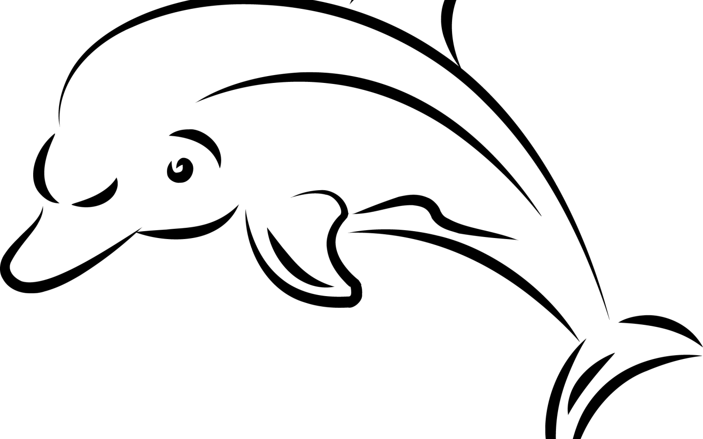 Dolphin Drawing Transparent Png Clipart (1440x900), Png Download