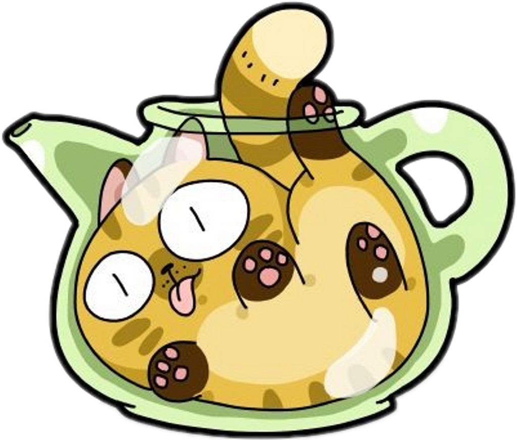 #freetoedit #cute #kawaii #cat #can #pot #box #tea Clipart (1024x873), Png Download