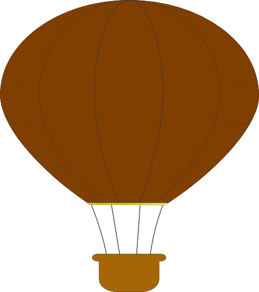 Brown Clipart Balloon - Brown Hot Air Balloon - Png Download (528x595), Png Download