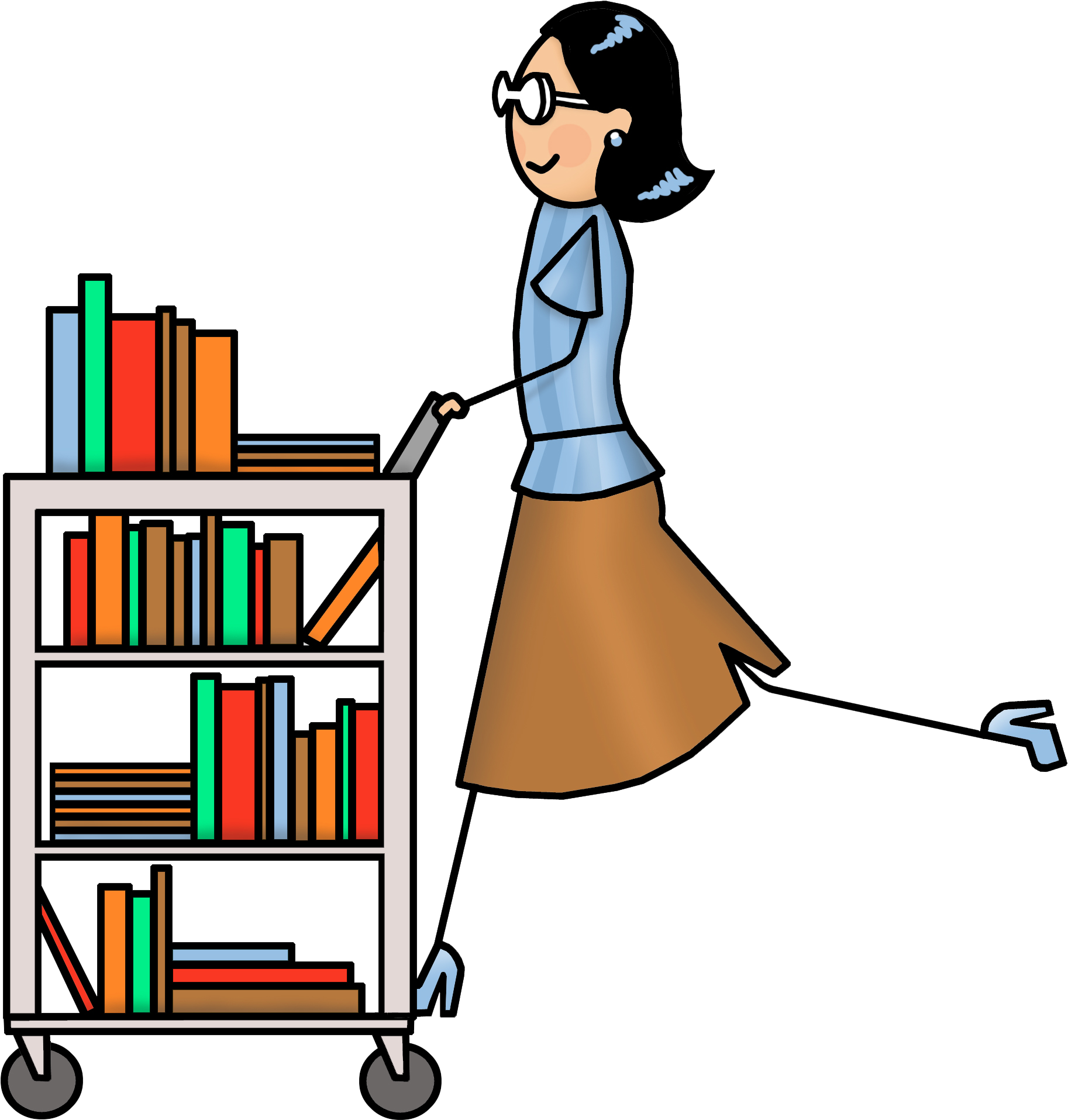 Images Clip Art Cart - Book Cart Clip Art - Png Download (3000x2400), Png Download