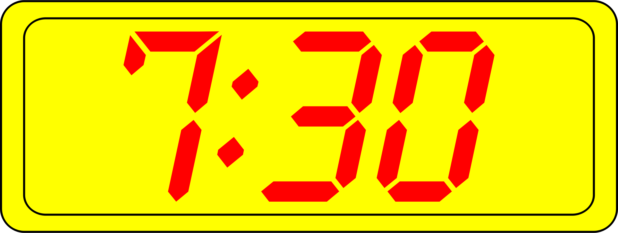 Big Image - Digital Clock 7 30 Clipart (2400x906), Png Download