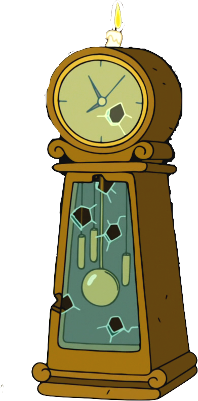 Gumbald's Outside Clock - Cartoon Clipart (454x876), Png Download