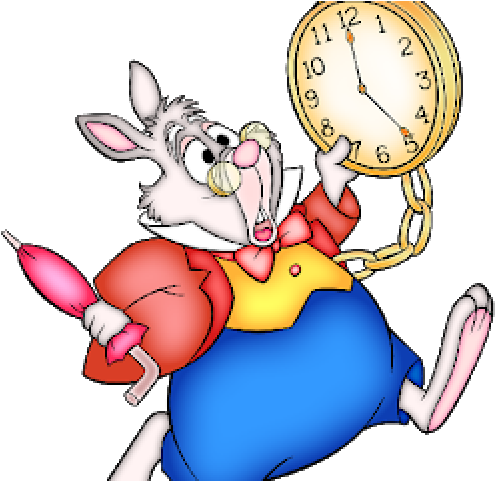 Clock Clipart Alice In Wonderland - Alice In Wonderland And Rabbit - Png Download (640x480), Png Download
