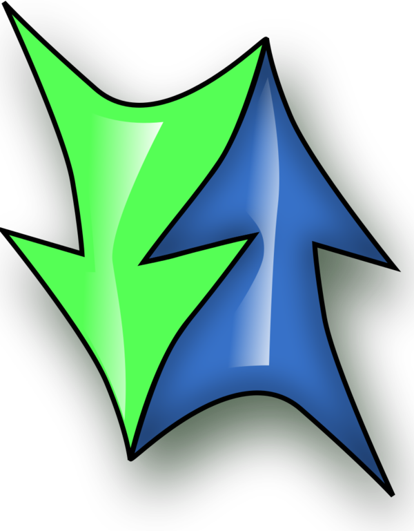 Double - Double Curved Arrows Clipart - Png Download (600x769), Png Download