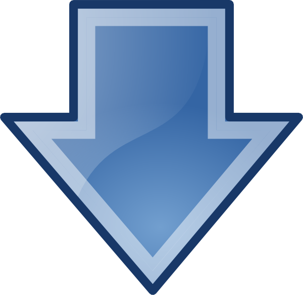 Little Blue Down Arrow Svg Clip Arts 600 X 583 Px - Png Download (600x583), Png Download