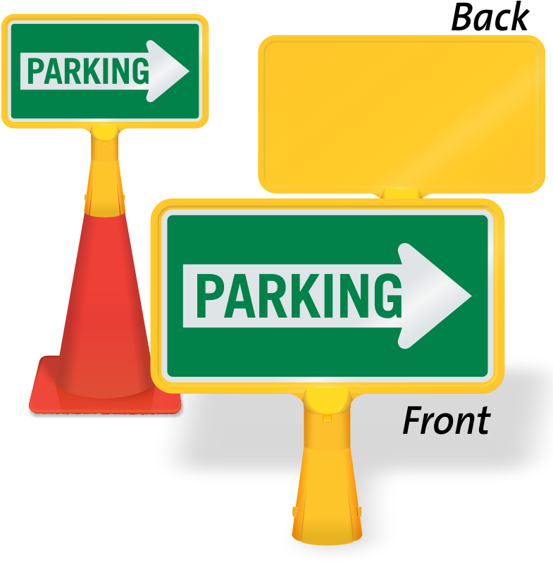 Parking Right Arrow Coneboss Sign - No Smoking Sign On Ground Clipart (800x800), Png Download