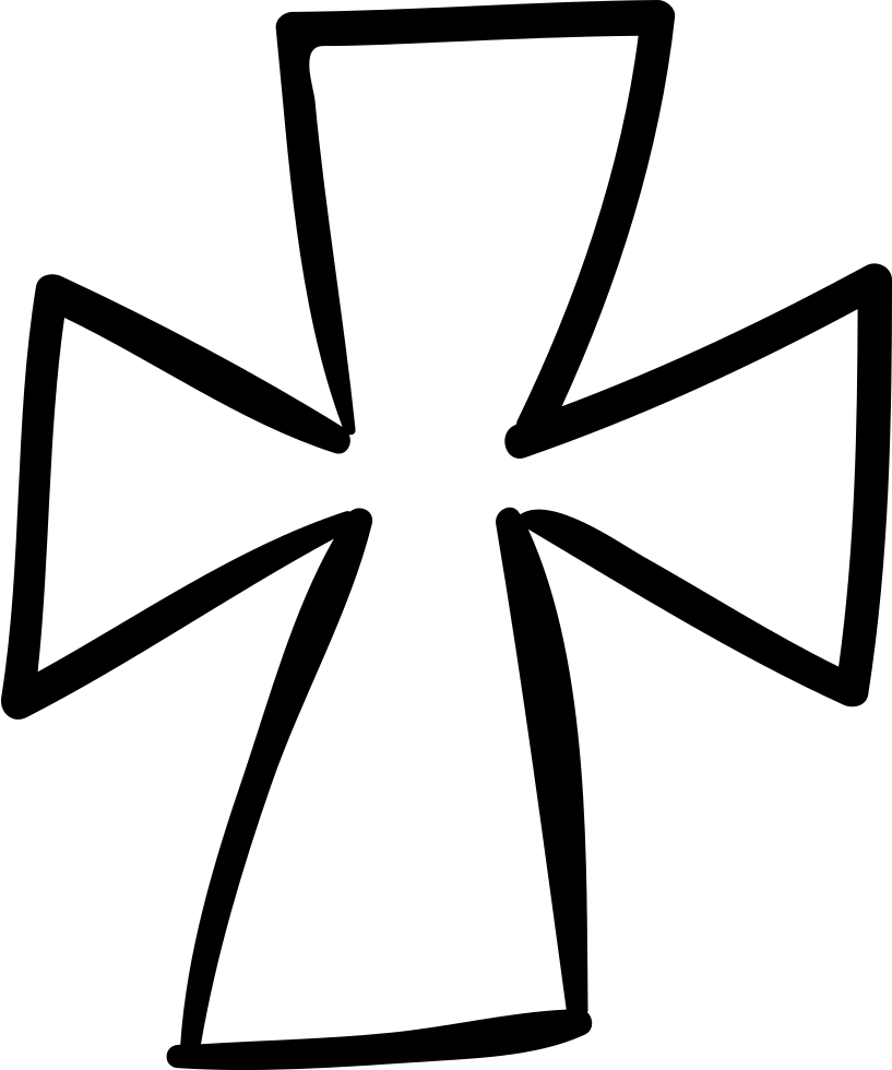 Pen Clipart Hand Drawn - Hand Drawn Cross Svg - Png Download (817x980), Png Download