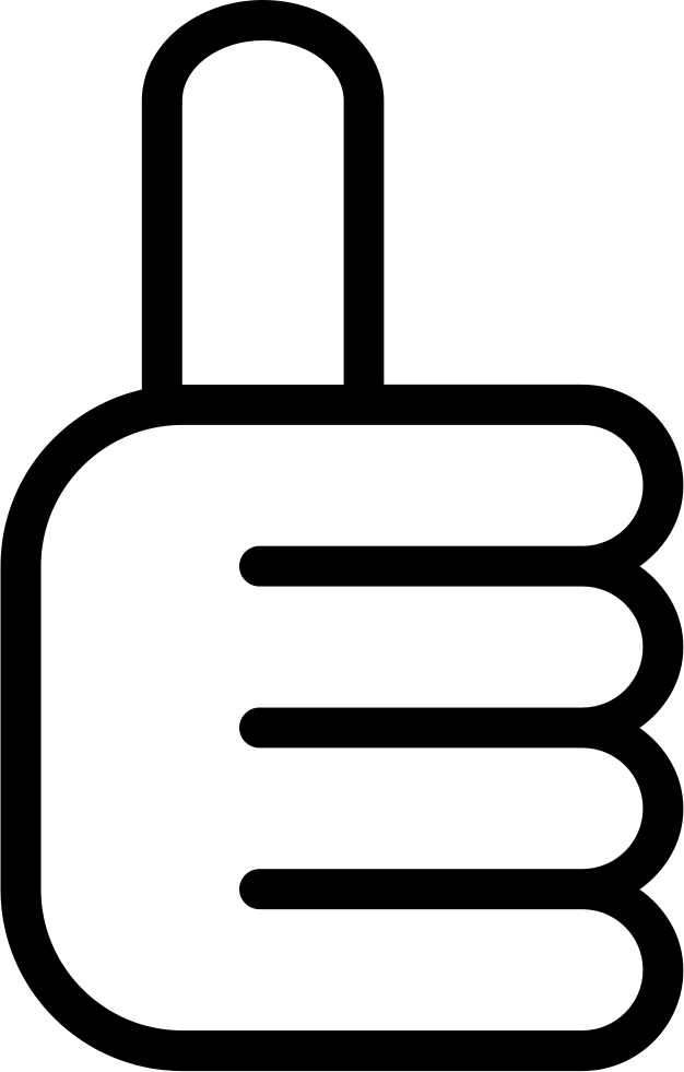 Thumb Up Hand Outline Interface Symbol Icon Free Download - Icon Clipart (626x981), Png Download