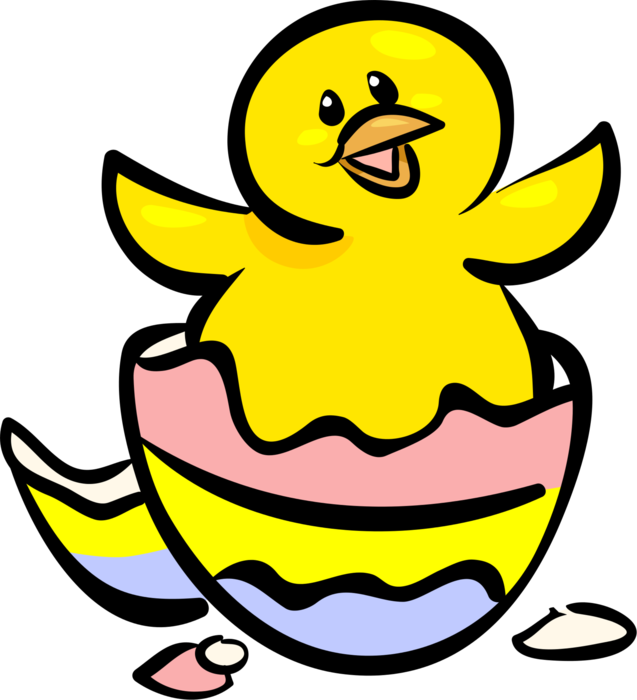 Duck Clip Easter - Shell Hatching Egg Transparent - Png Download (637x700), Png Download