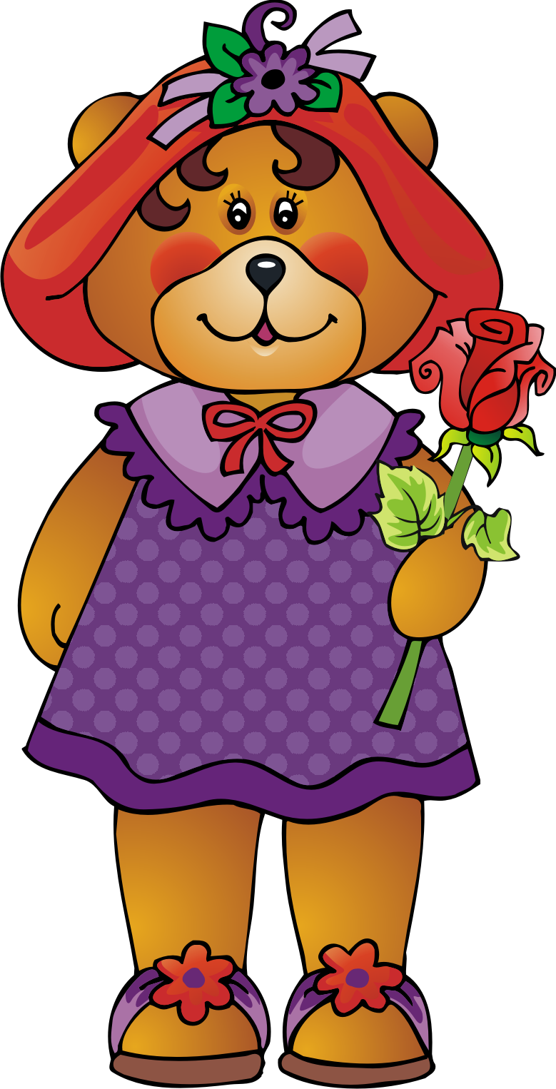 Red Hat Bear Clipart Printsofjoy Bear Clipart, Purple - Cartoon - Png Download (779x1526), Png Download
