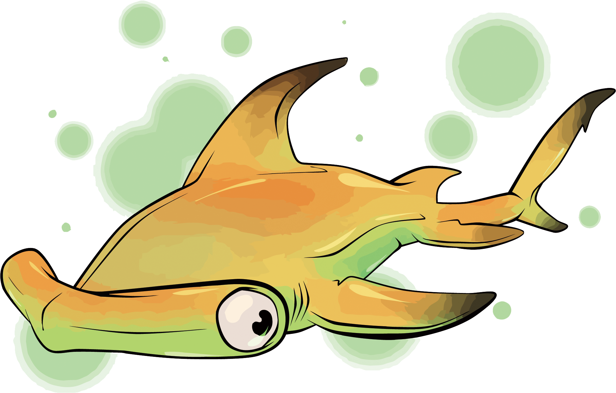 Hammerhead Clipart Fish - Clip Art - Png Download (2250x1500), Png Download