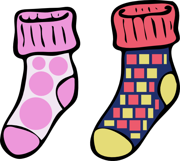 Socks Coloring Clipart (600x539), Png Download