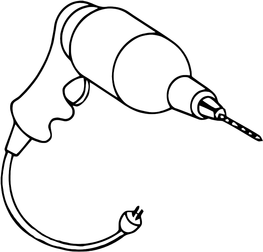 Power Drill - Tools - Power Drill Coloring Page Clipart - Full Size