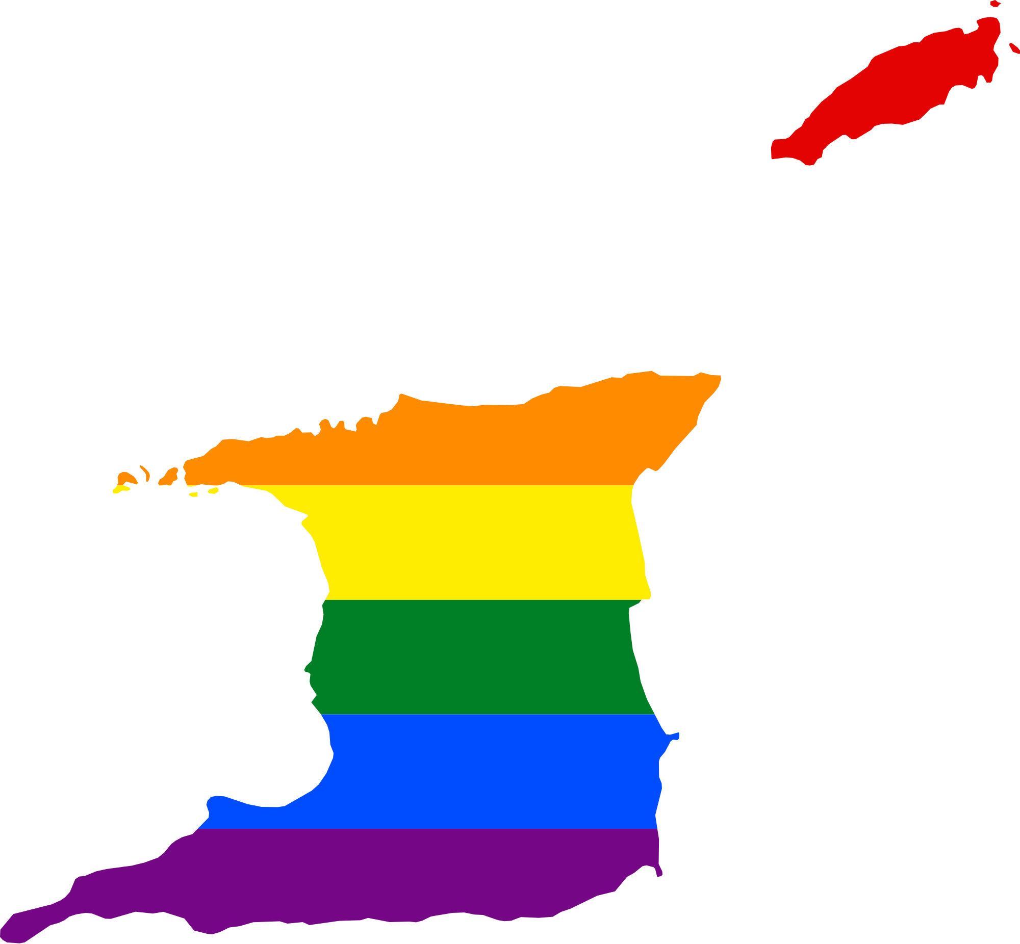 Britain's Persistent Colonial Legacy In The Caribbean - Trinidad And Tobago Flag Map Clipart (2000x1852), Png Download