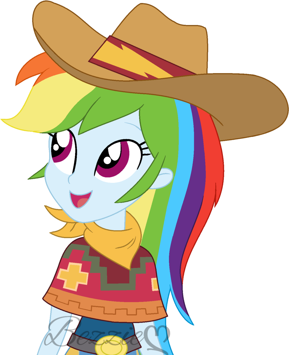 Graphic Cowboy Hat Clipart - Equestria Girls Cowgirl Rainbow Dash - Png Download (1024x1258), Png Download