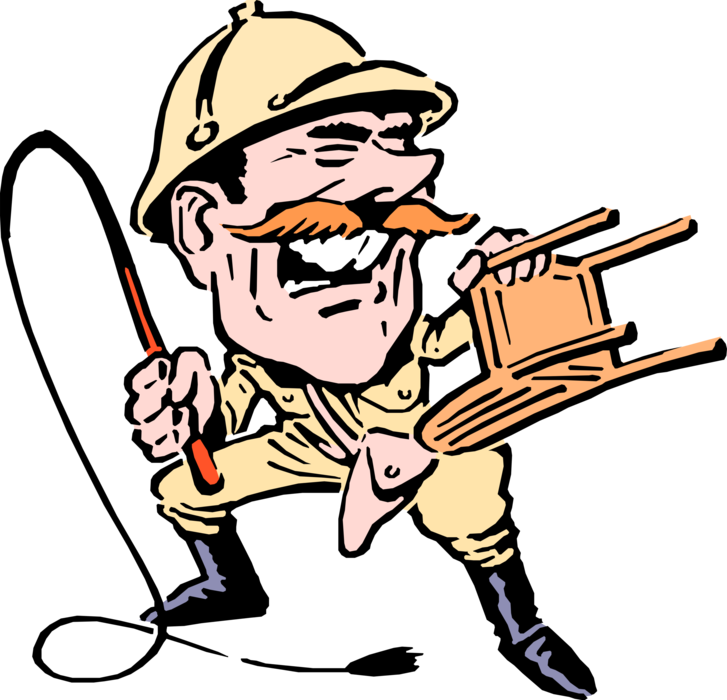 Whip And Chair Png - Domador De Leoes Clipart (727x700), Png Download