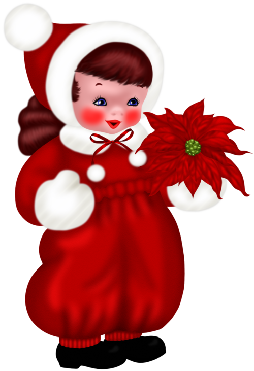 Tubes Noël - Vintages Mädchen-weihnachten Notecard Karte Clipart (500x731), Png Download