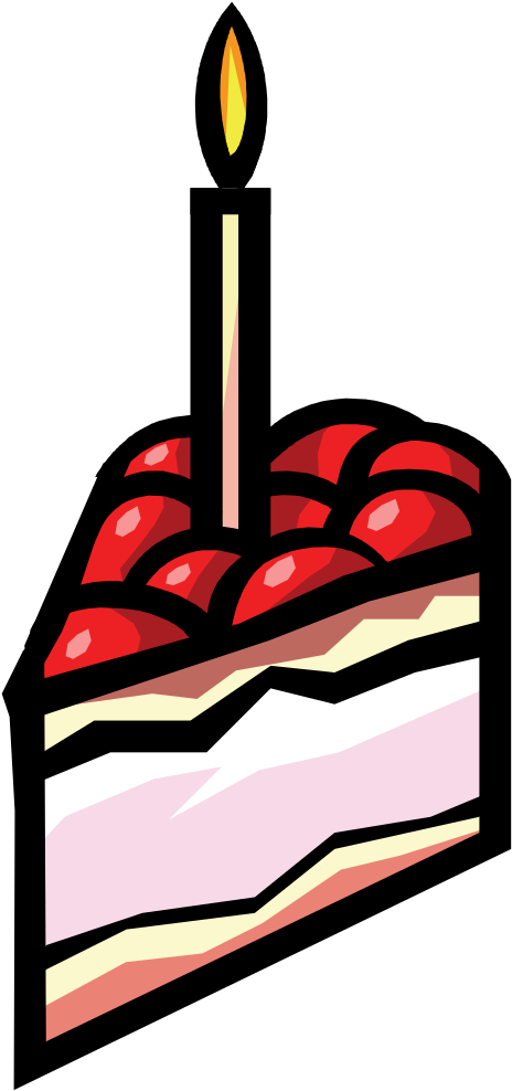 Slice Of Cherry Cake Clipart (485x1000), Png Download