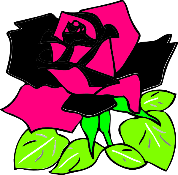 Pink And Black Rose Clip Art - Rose Clip Art - Png Download (600x589), Png Download