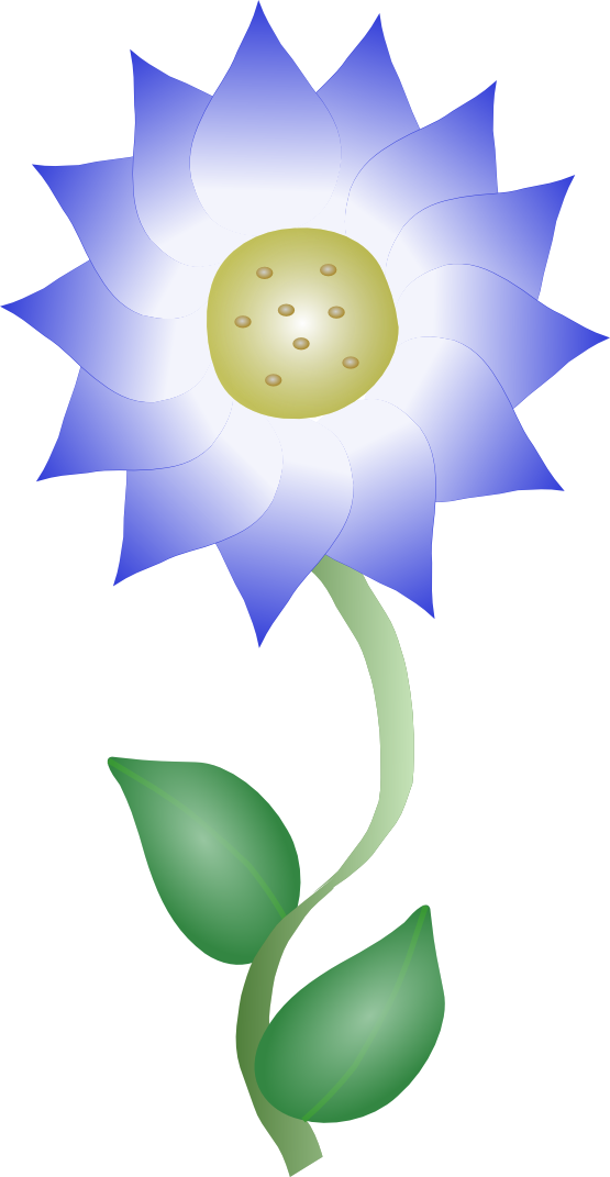 Blue Flowers Clip Art - Blue Flower Clip Art - Png Download (555x1071), Png Download