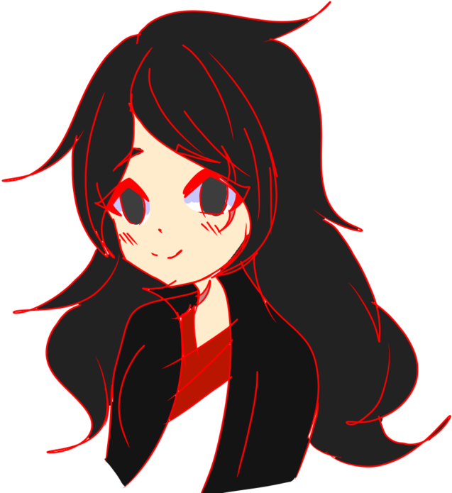 Black Hair Hime Cut - Cartoon Clipart (1024x788), Png Download