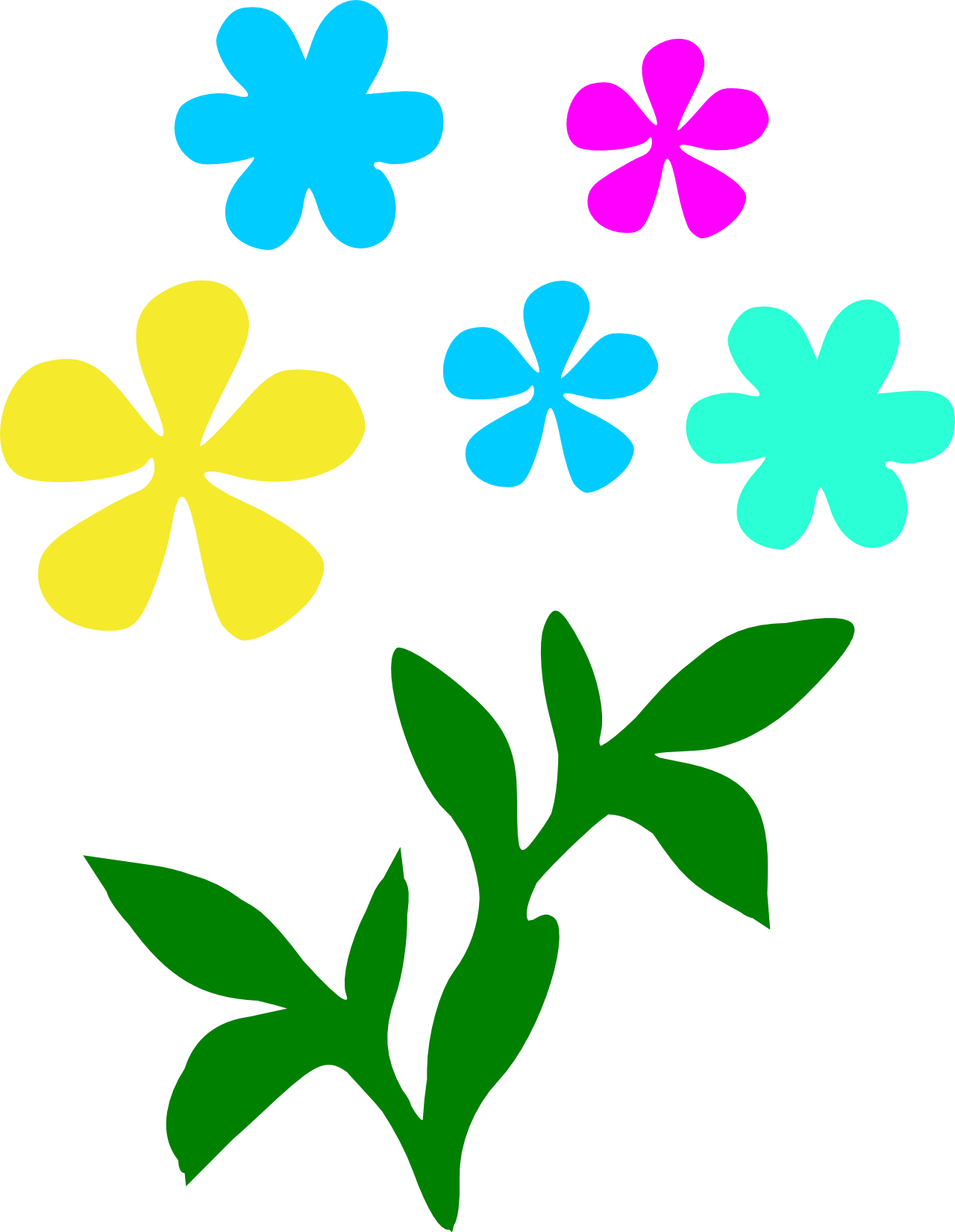 Leavesandflowers Flower Svg, Flower Template, Silhouette - Flowers Clipart (1280x1651), Png Download