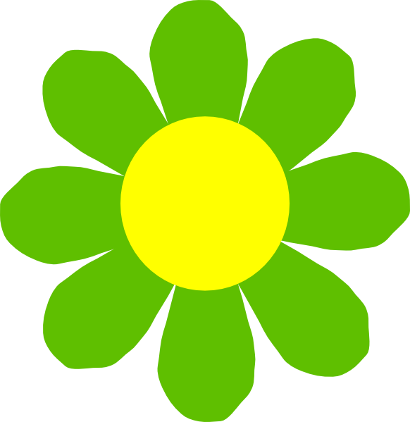 Yellow Green Flower Clipart - Png Download (582x599), Png Download