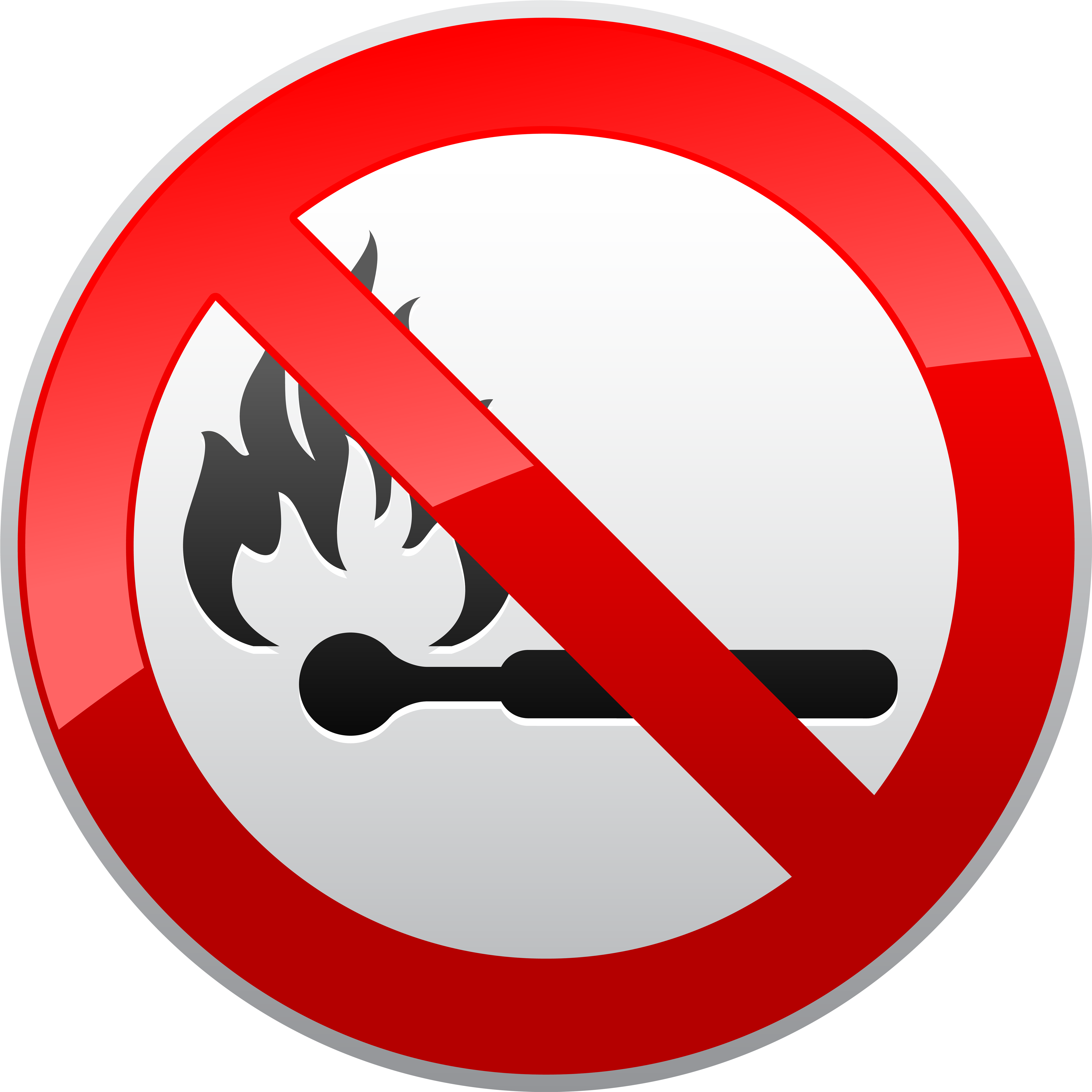 No Naked Flames Prohibition Sign Png Clipart - No Naked Flame Sign Transparent Png (5000x5000), Png Download