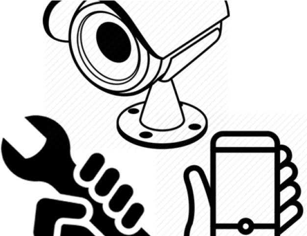 Cctv Camera Line Art Clipart (640x480), Png Download