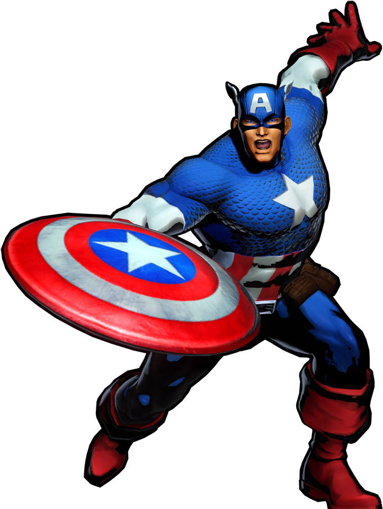 Captain America Clipart Wikia - Captain America Marvel Vs Capcom 3 In Game - Png Download (1024x1024), Png Download