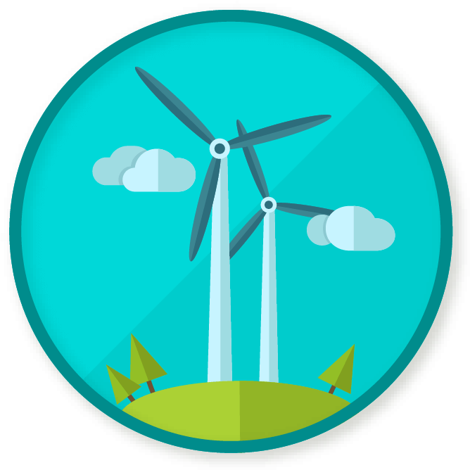 Win A Badge - Wind Turbine Clipart (689x689), Png Download