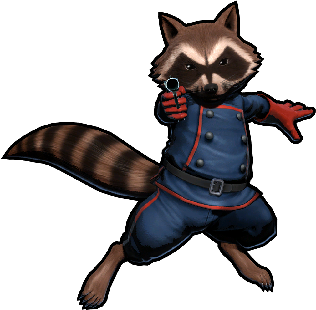 Rocket Raccoon Clipart Marvel - Ultimate Marvel Vs Capcom 3 Rocket Raccoon - Png Download (1024x1024), Png Download