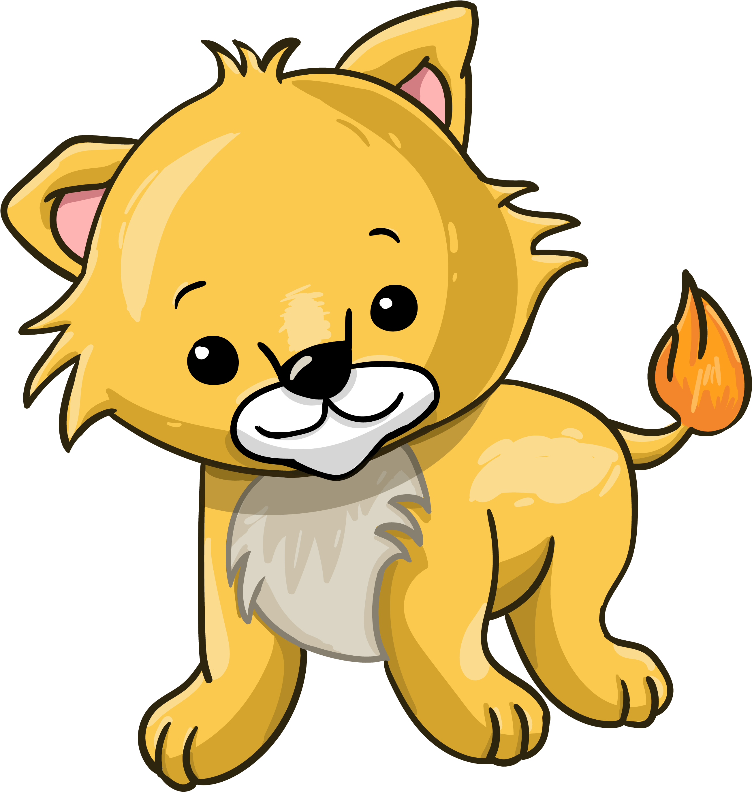 Cartoon Lion Cub - Cartoon Lion Clipart (2777x3056), Png Download