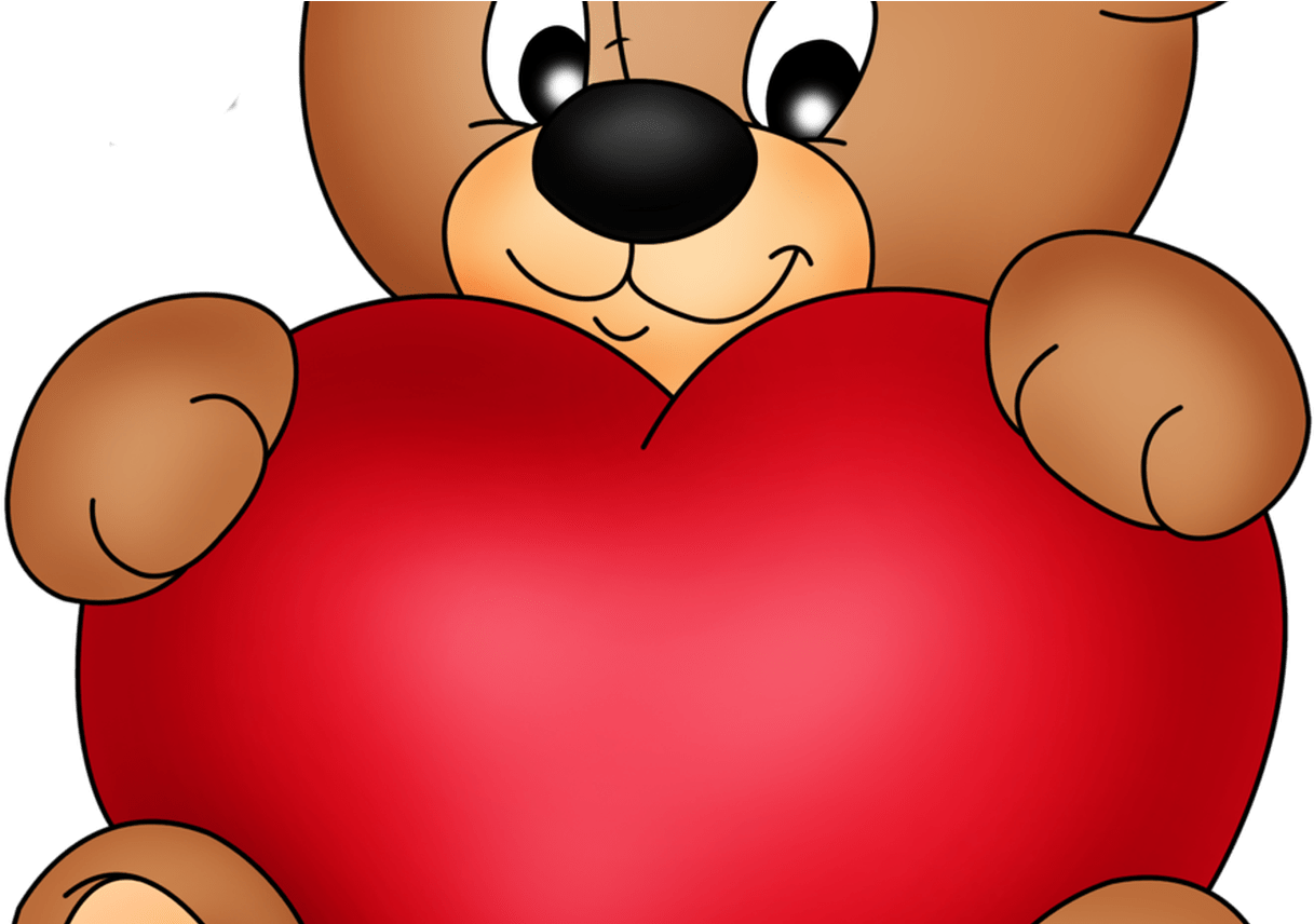 Brown Teddy With Red Heart Png Clipart Gallery Yopriceville - Teddy Bear With Heart Png Transparent Png (1368x855), Png Download