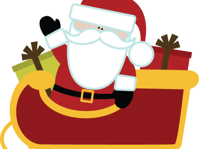 Santa On Sleigh Clipart - Png Download (640x480), Png Download
