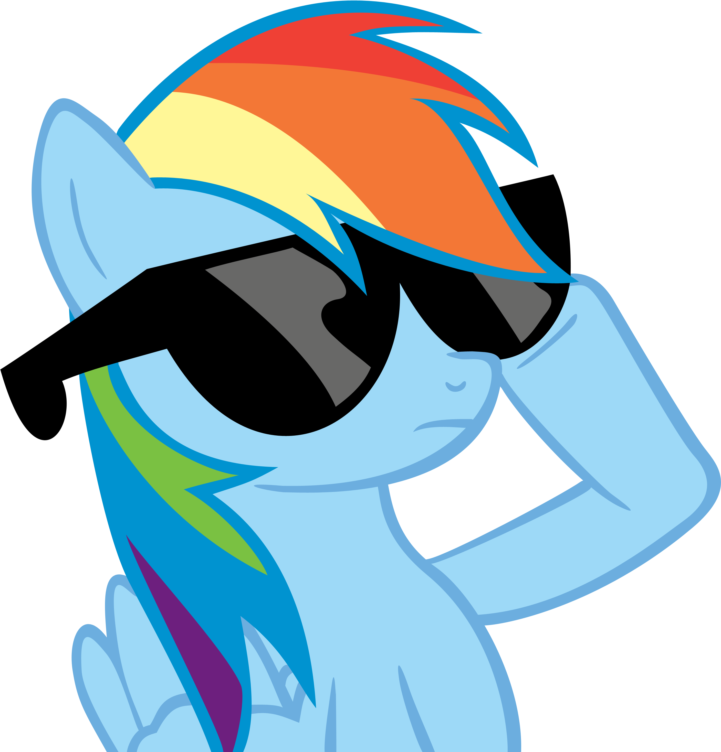 Rainbow Glasses By J Brony-d4cw4ao - My Little Pony Rainbow Dash Funny Clipart (3354x3000), Png Download