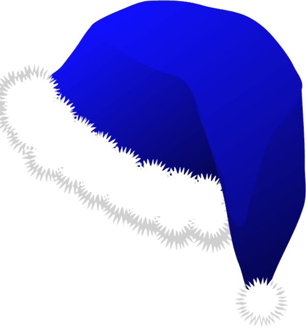 Blue Santa Claus Clipart - Blue Santa Hat Png Transparent Png (600x644), Png Download