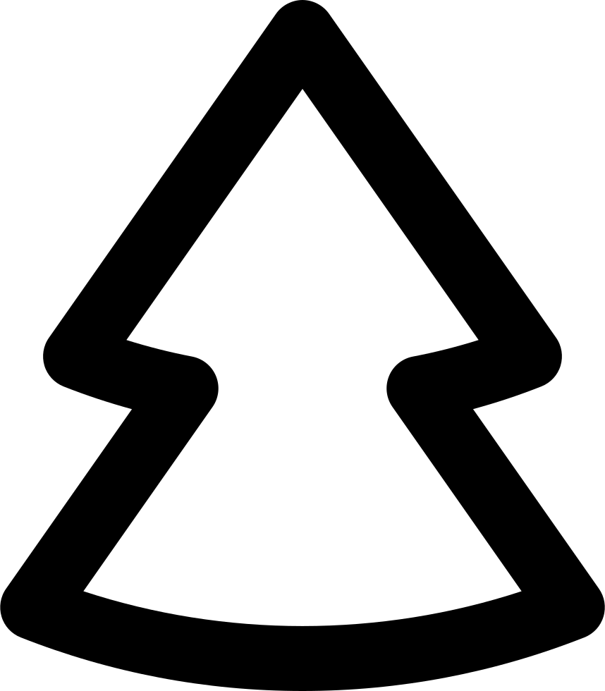 Christmas Png Shapes Pine Christmas Tree Outlined Shape - Formas De Pino Clipart (858x980), Png Download