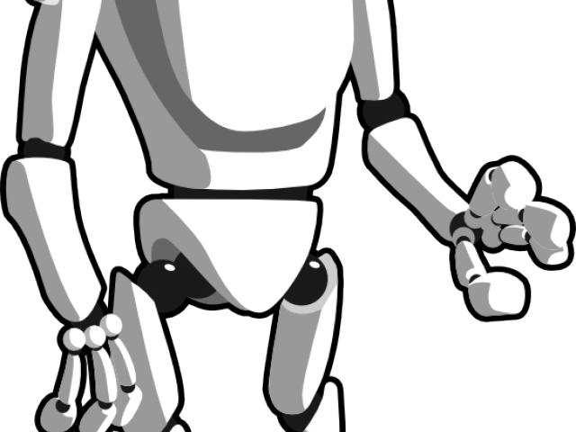 Gray Clipart Robot - Black And Clipart White Robot - Png Download (640x480), Png Download