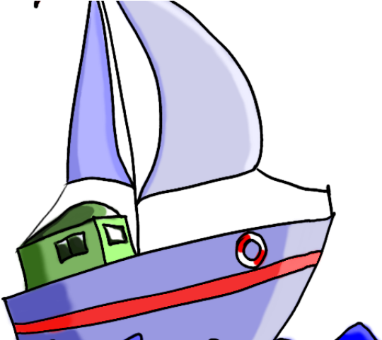 Sailboat Clipart Water Transportation - Sailing Boat Cartoon Png Transparent Png (640x480), Png Download
