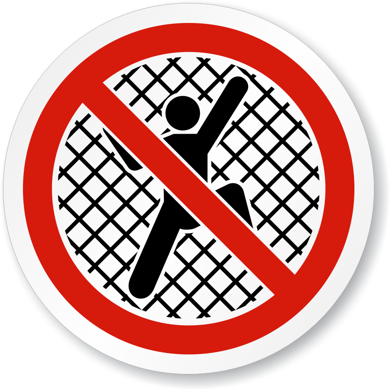 No Climbing On Fence Iso Sign - No Climbing On Fence Clipart (800x800), Png Download