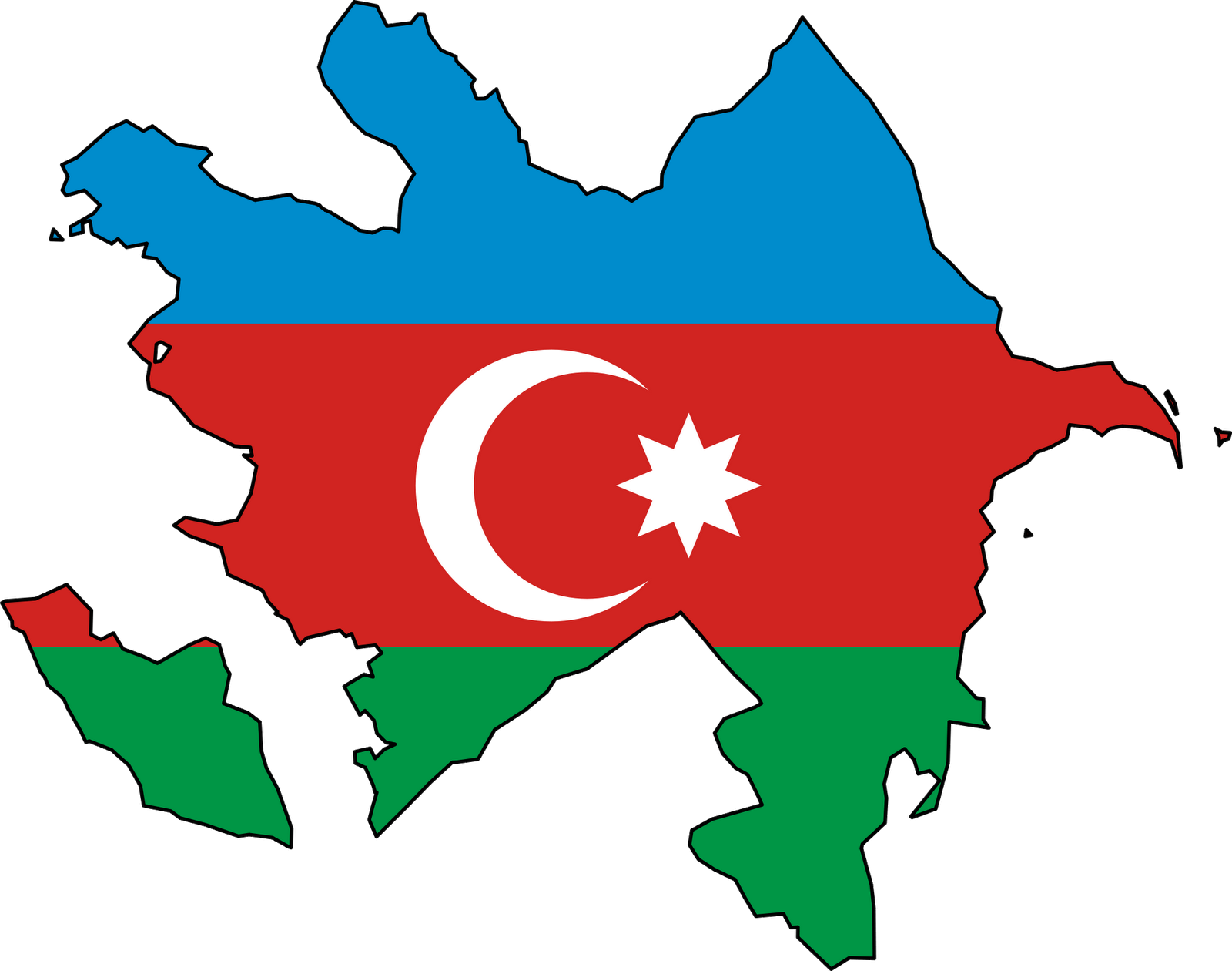 World Flags Clipart - Azerbaijan Flag Map - Png Download (999x786), Png Download