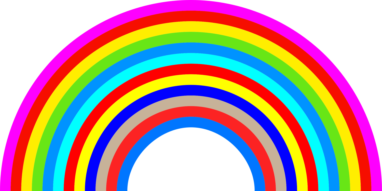 Rainbow Drop Color - Transparent Background Rainbow Clipart - Png Download (1500x750), Png Download