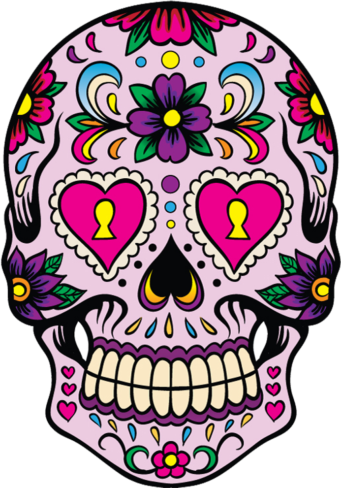 Intricate Drawing Sugar Skull - Caveira Mexicana Png Clipart (768x1024), Png Download