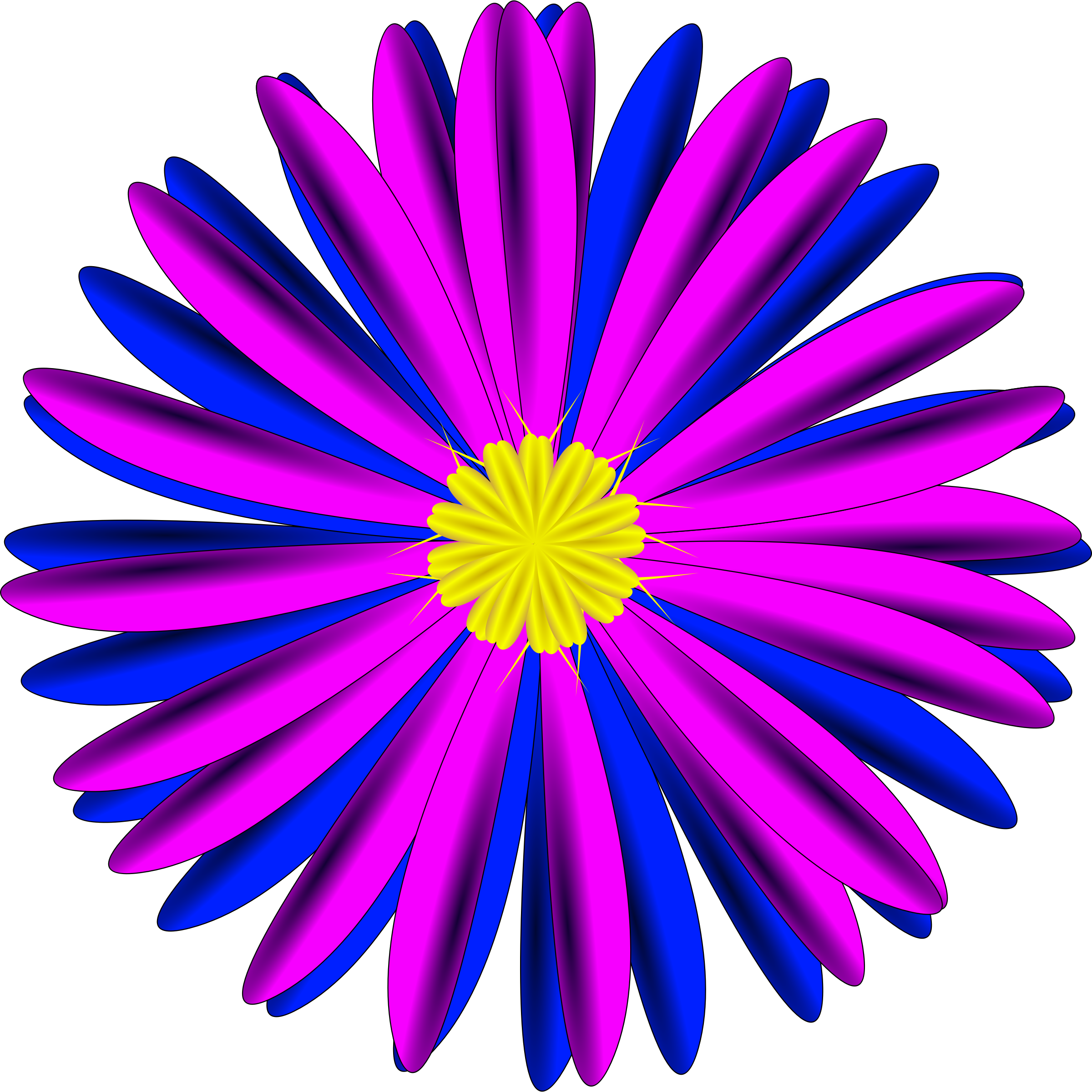 Big Image - Pink And Blue Flower Clipart (2400x2400), Png Download