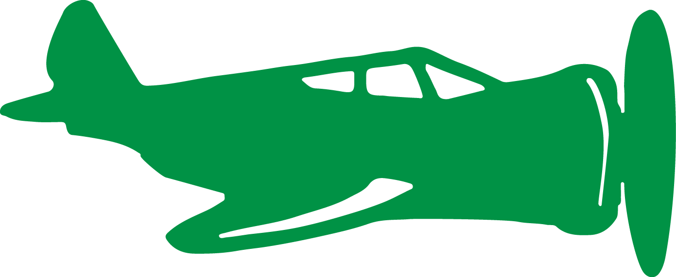 Airplane Image - Green Airplane Clipart - Png Download (1391x571), Png Download