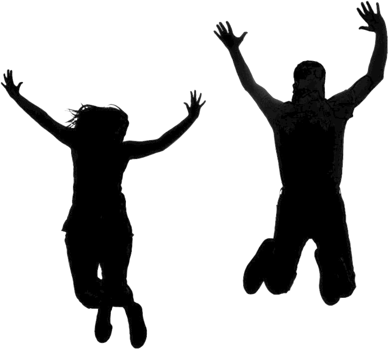 Silhouette Person Jumping Clip Art - Silhouette Of Happy People - Png Download (780x702), Png Download