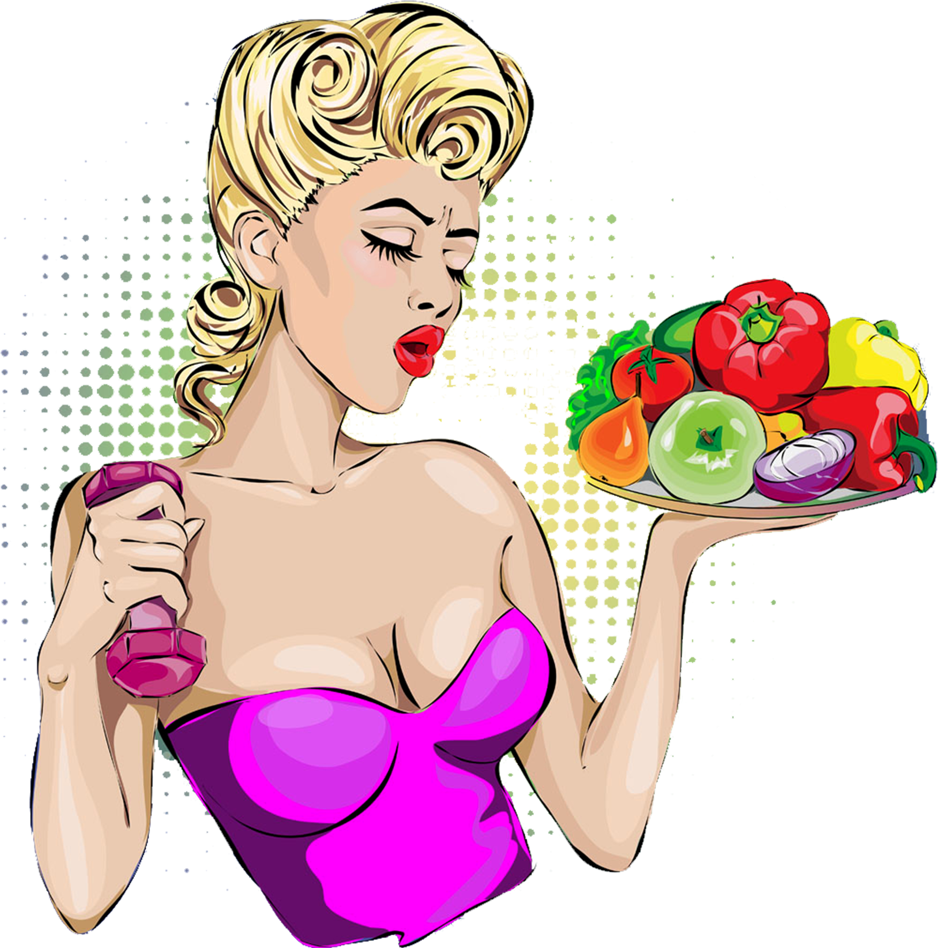 Pin Up Girl Fitness Clipart (2048x2048), Png Download