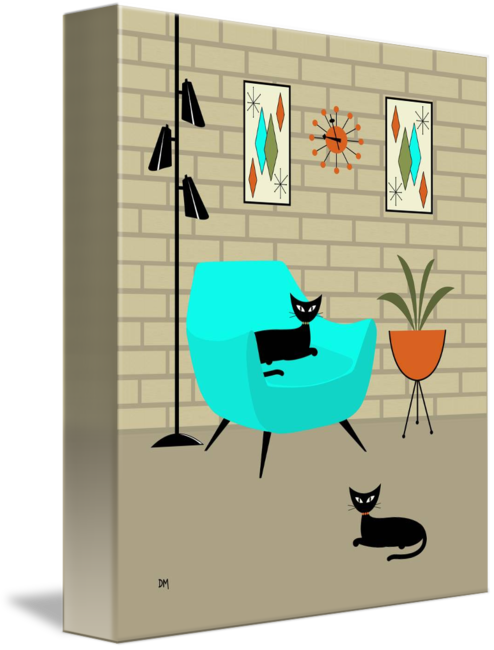 "mini Gravel Art With Brick Wall" By Donna Mibus, Dallas - Mid Century Modern Atomic Wall Art Clipart (494x650), Png Download