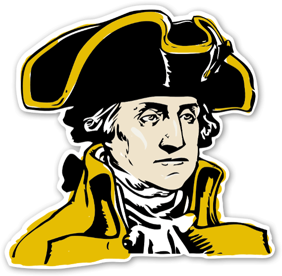 Klistermärke Med George Washington Sticker - George Washington Hat Drawing Clipart (600x590), Png Download